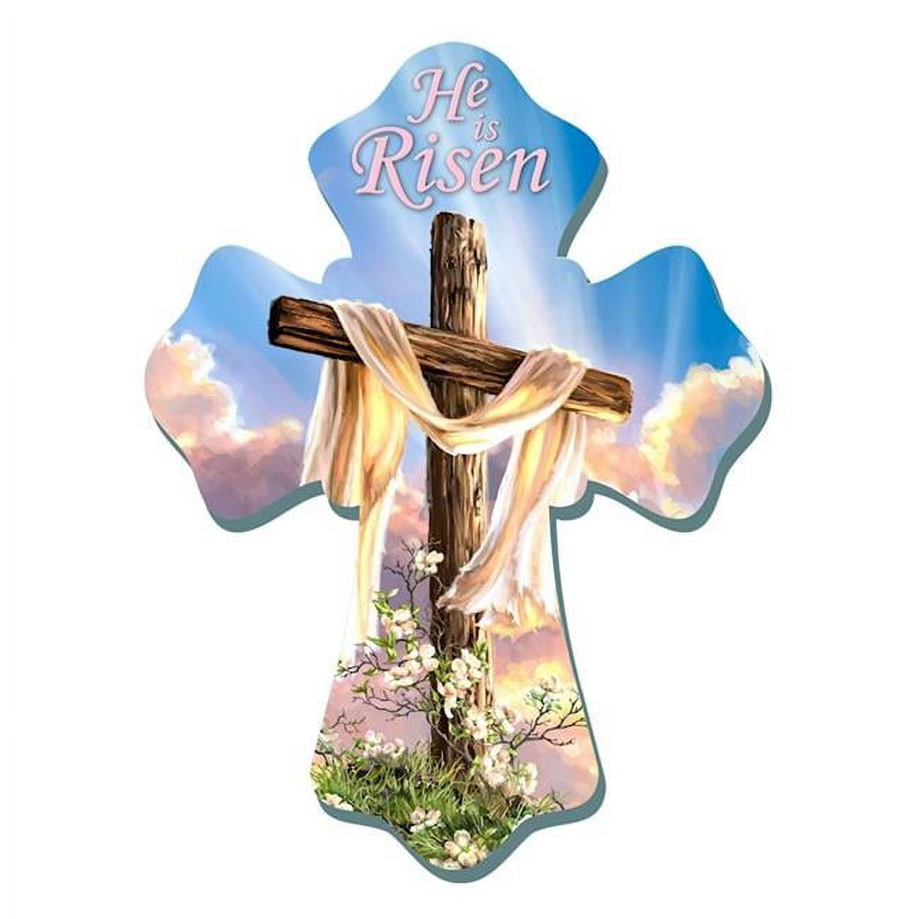Glow Decor  6 x 8 in. He is Risen Wall Cross