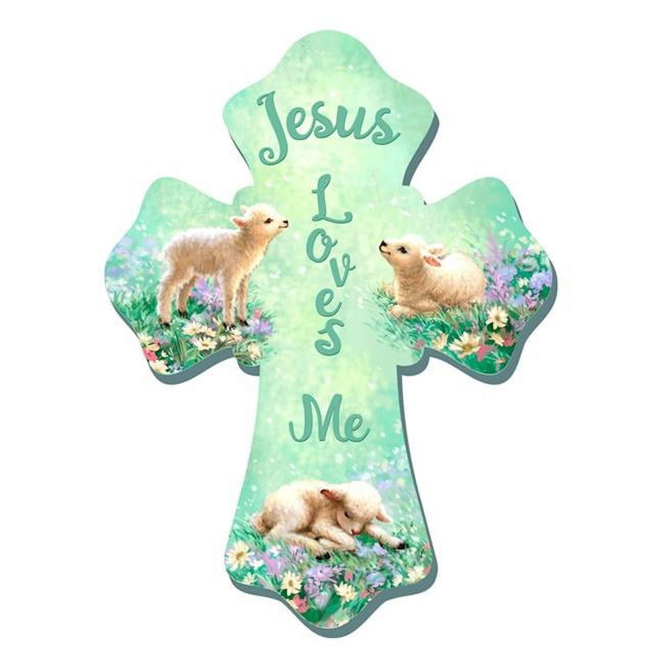 Glow Decor  6 x 8 in. Lambs & Jesus Loves Me Wall Cross