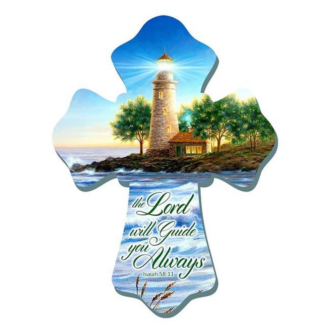 Glow Decor  6 x 8 in. Lighthouse & The Lord Will Guide You Wall Cross
