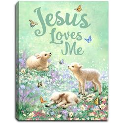 Glow Decor 261435 8 x 6 in. Jesus Loves Me Mini Canvas LED Tabletop with Timer