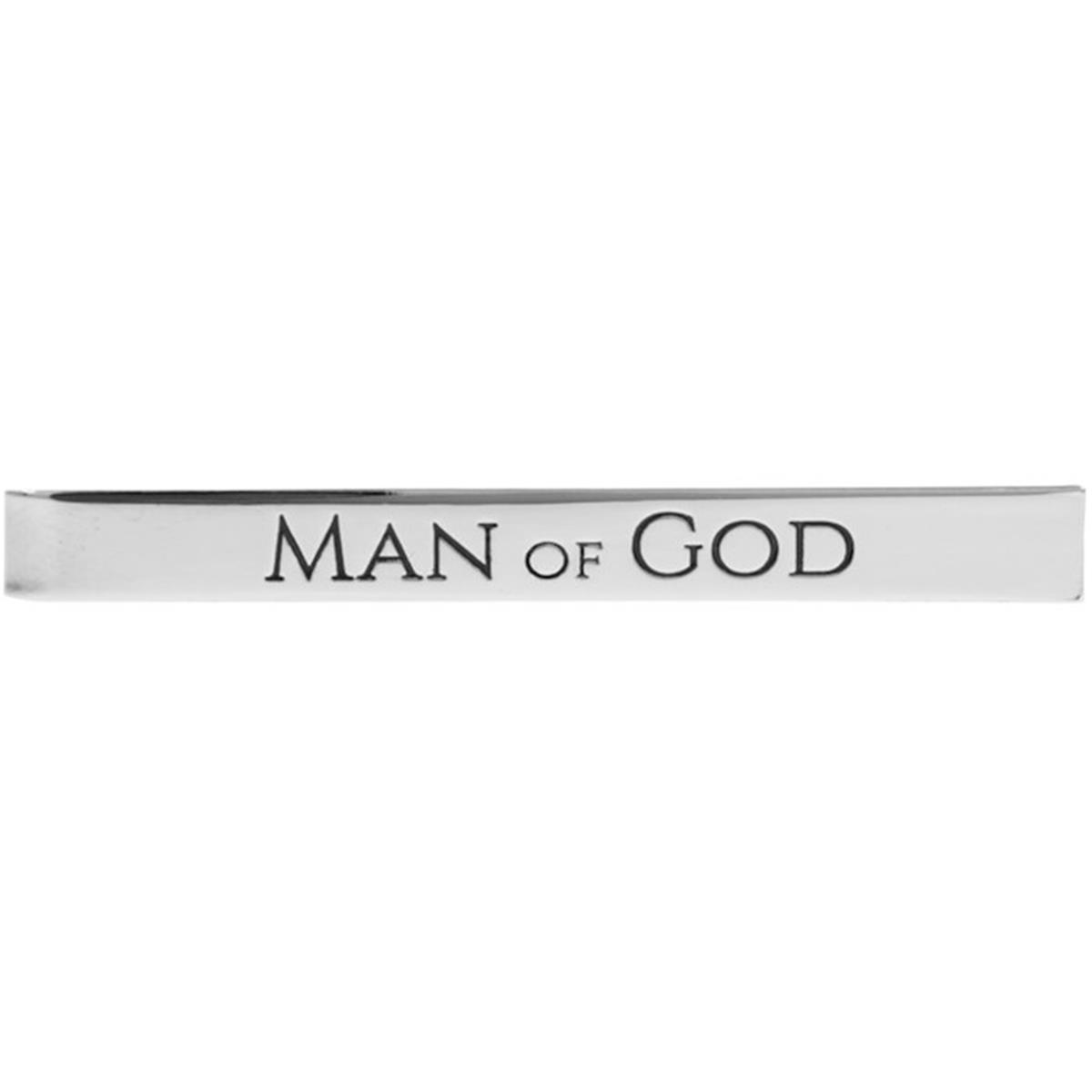 270175 Tie Bar-Man of God-Etched with Gift Box-Silvertone