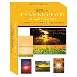 Picture of Crown Point Graphics 27244X Shared Blessings-Thinking of You Sunsets Card-Boxed - Box of 12