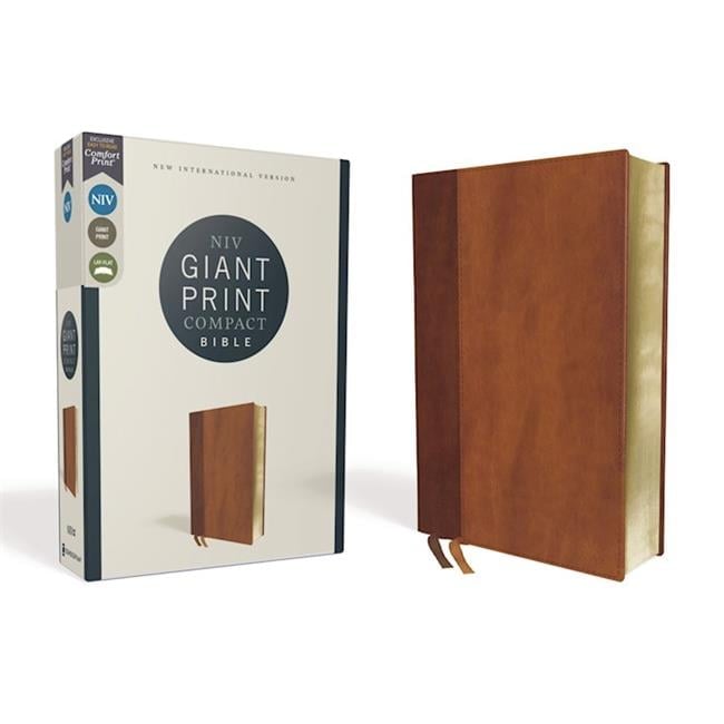 NIV Giant Print Compact Bible, Brown - Leathersoft