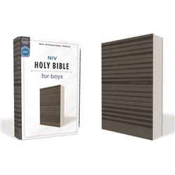 150506 NIV Holy Bible for Boys-Soft Touch Edition, Gray - Leathersoft