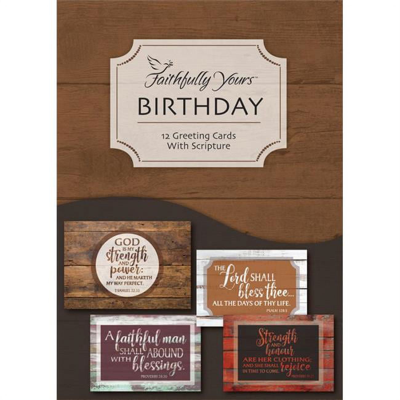 Boxed Cards - Birthday, Wood Blessings - Pack of 12