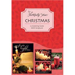 Boxed - Card Value-Christmas Candles-Christmas Assorted - Box of 12