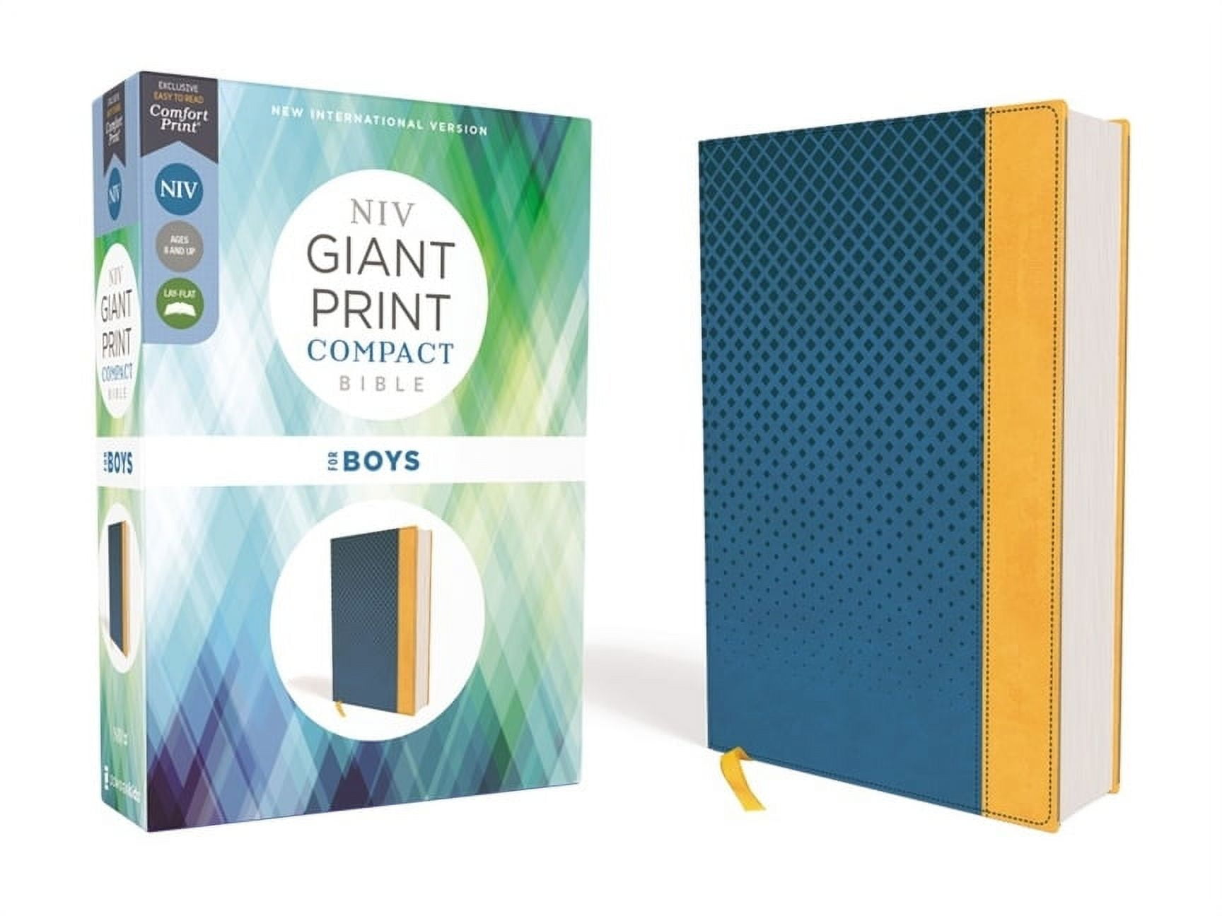 NIV Giant Print Compact Bible for Boys - Blue Leathersoft