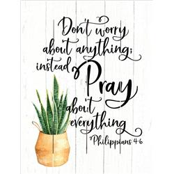 245799 9 x 12 in. Pallet Art-Pray About Everything Philippians 4-6 Wall Decorations