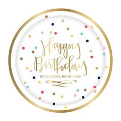 Picture of CB Gift 247096 8 in. Paper Plates - Happy Birthday & Let Us Rejoice - Pack of 8