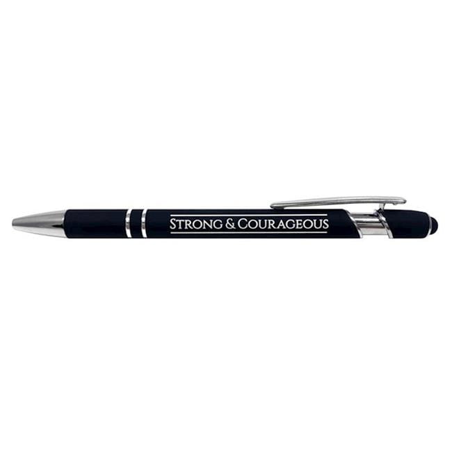 Picture of Swanson Christian Supply 248729 Soft Touch Gift Pen - Strong & Courageous&#44; Black