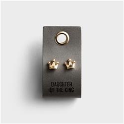 Picture of CB Gift 254506 Daughter Of The King & Crown On Leather Tag Studs Earrings