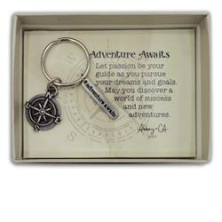 Picture of CA Gift 256094 Adventure Awaits with Compass Keyring