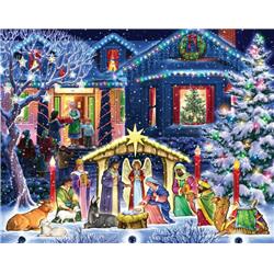 Picture of Vermont Christmas Company 256162 Large Advent Calendar - Nighttime Nativity