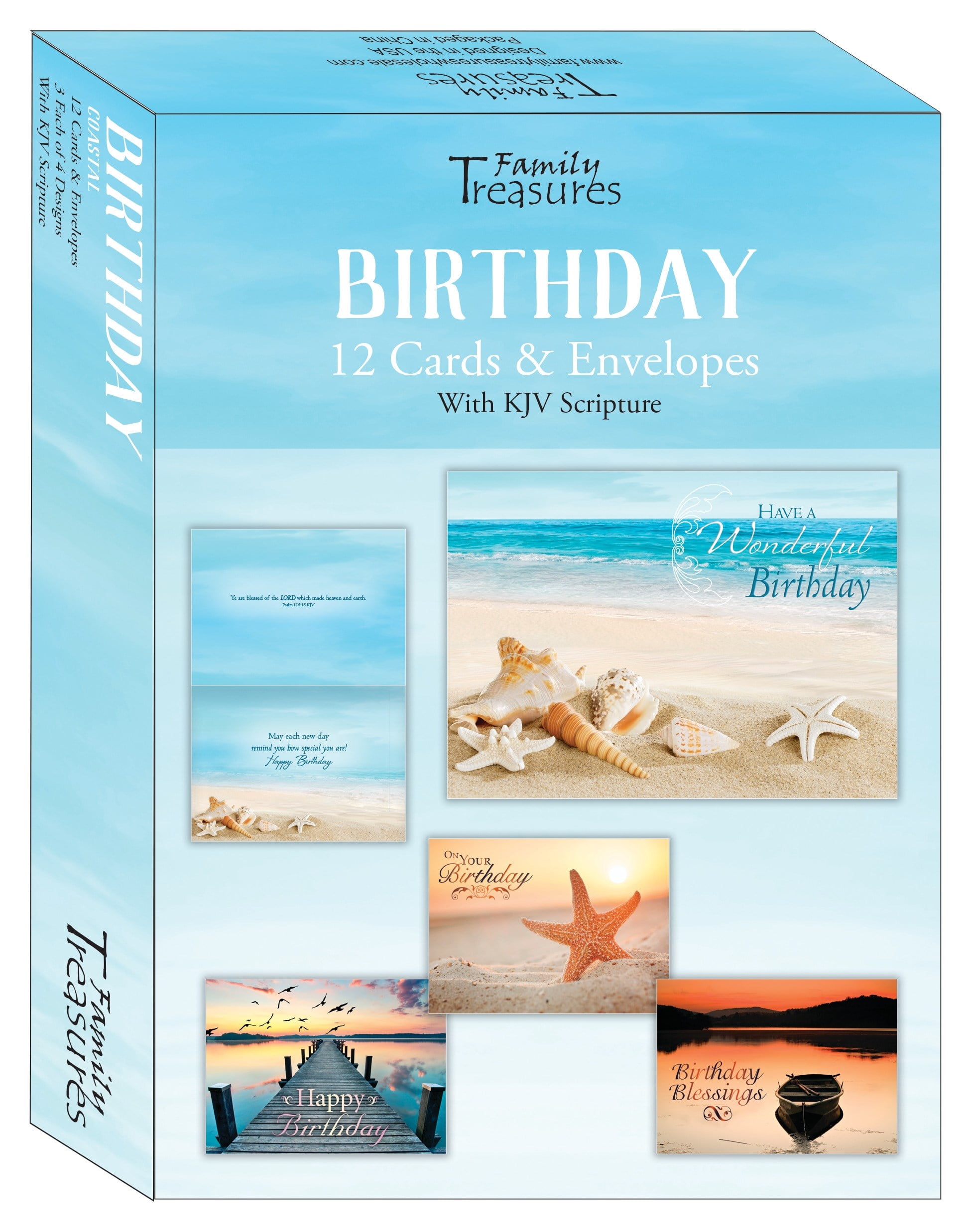Boxed - Card Birthday-Coastal - Box of 12