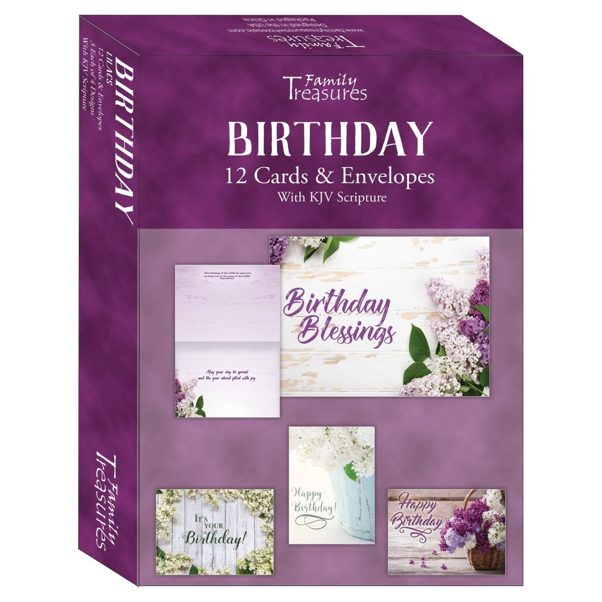 Boxed - Card Birthday-Lilacs - Box of 12