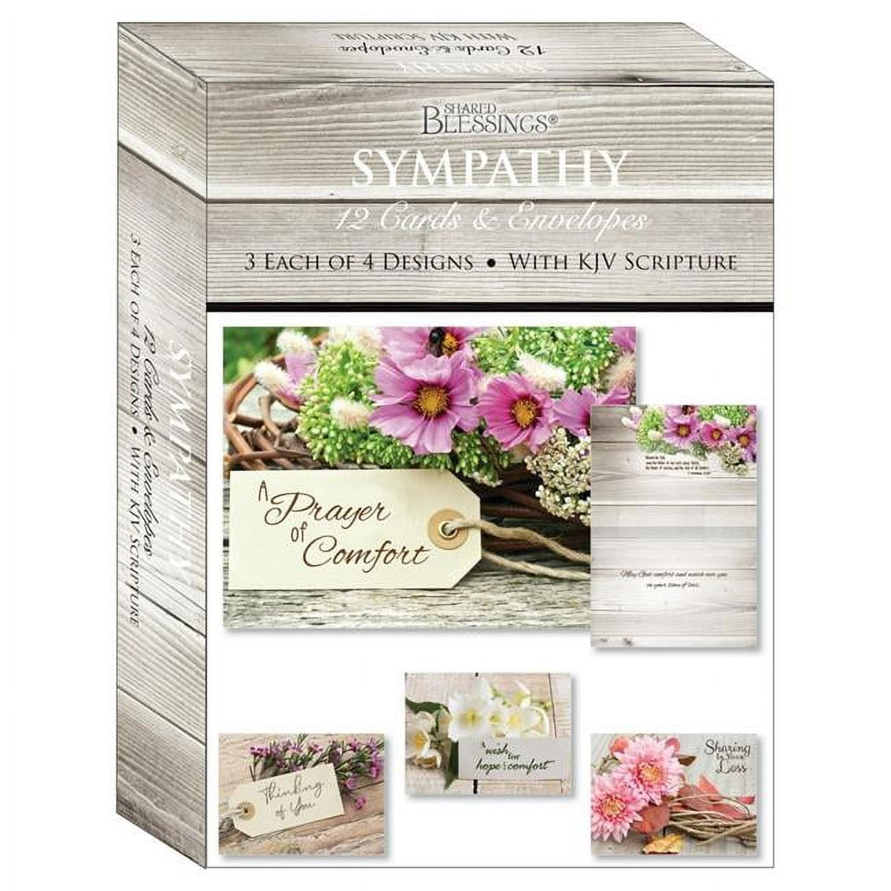 Picture of Crown Point Graphics 272447 Boxed - Card Shared Blessings-Sympathy Rustic Flowers - Box of 12