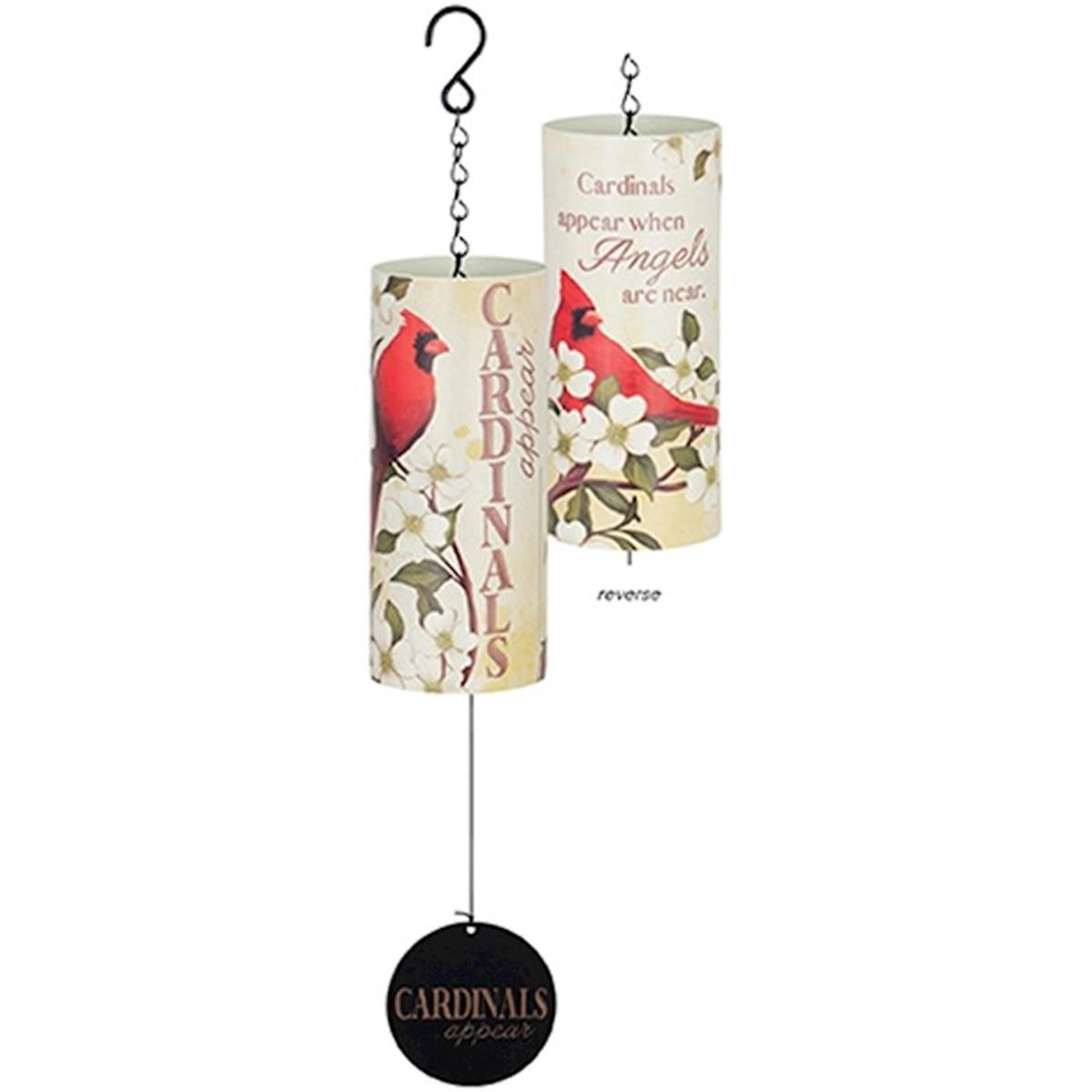 Picture of Carson Home Accents 272774 18 in. Cylinder Wind Chime with Sonnet&#44; Cardinals Appear When Angels are Near