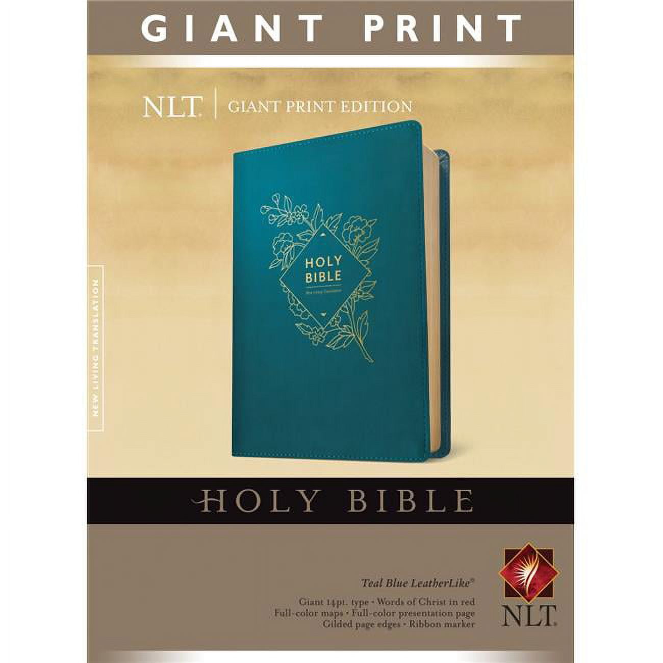 NLT Giant Print Bible, Teal LeatherLike