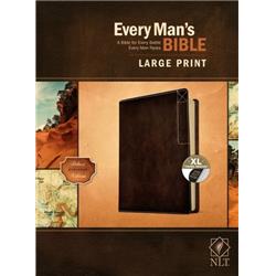 NLT Every Mans Bible & Large Print Deluxe Explorer Edition, Rustic Brown LeatherLike Indexed