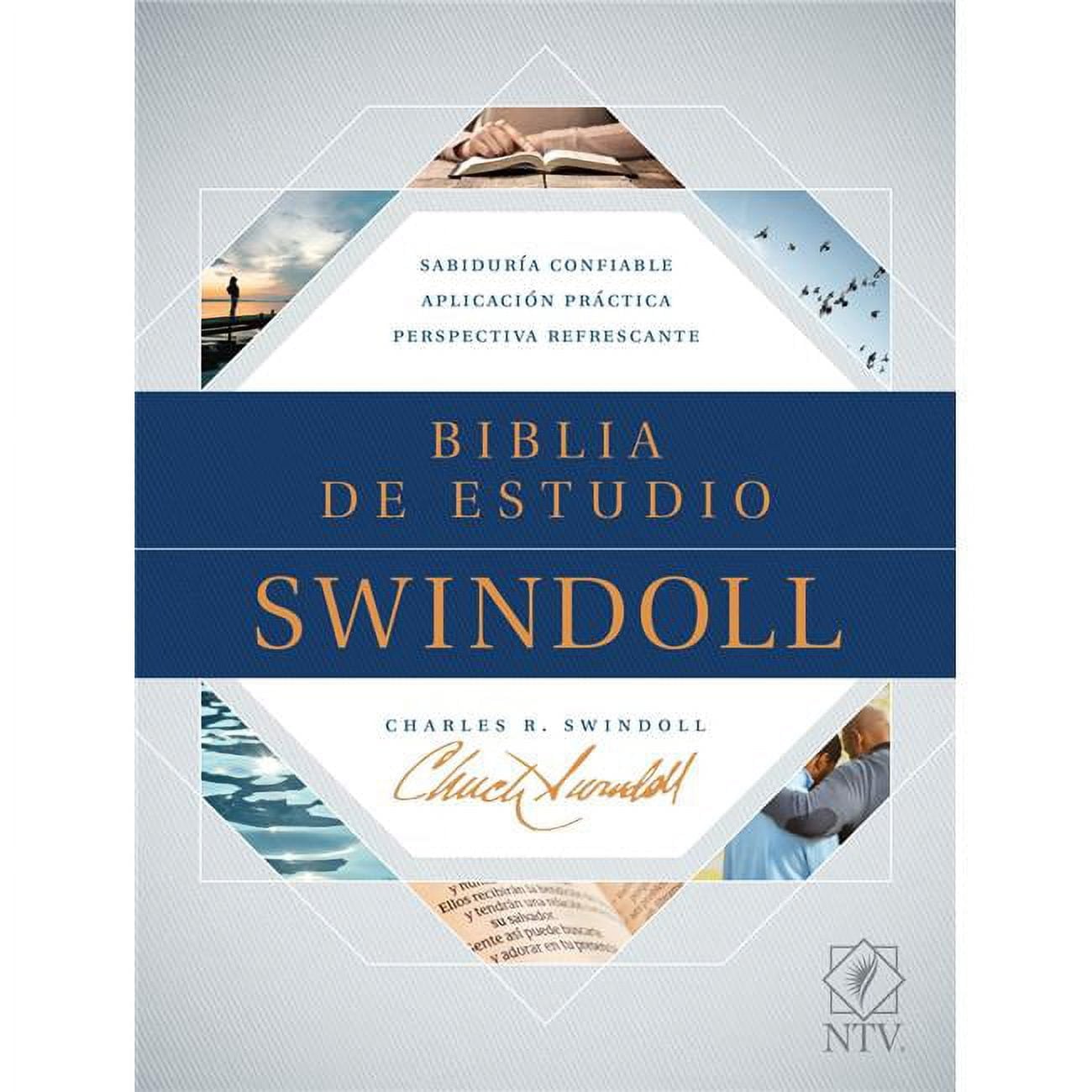 Spanish Edition Brown & Tan Leather NLT Swindoll Study Bible - NTV Biblia De Estudio Swindoll -  Tyndale House Publishers, TY21063