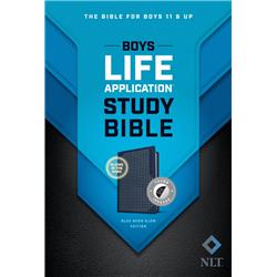 NLT Boys Life Application Study Bible with Neon Glow TuTone LeatherLike Index, Blue