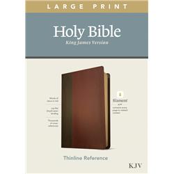 KJV Large Print Thinline Reference Bible, Brown & Mahogany LeatherLike