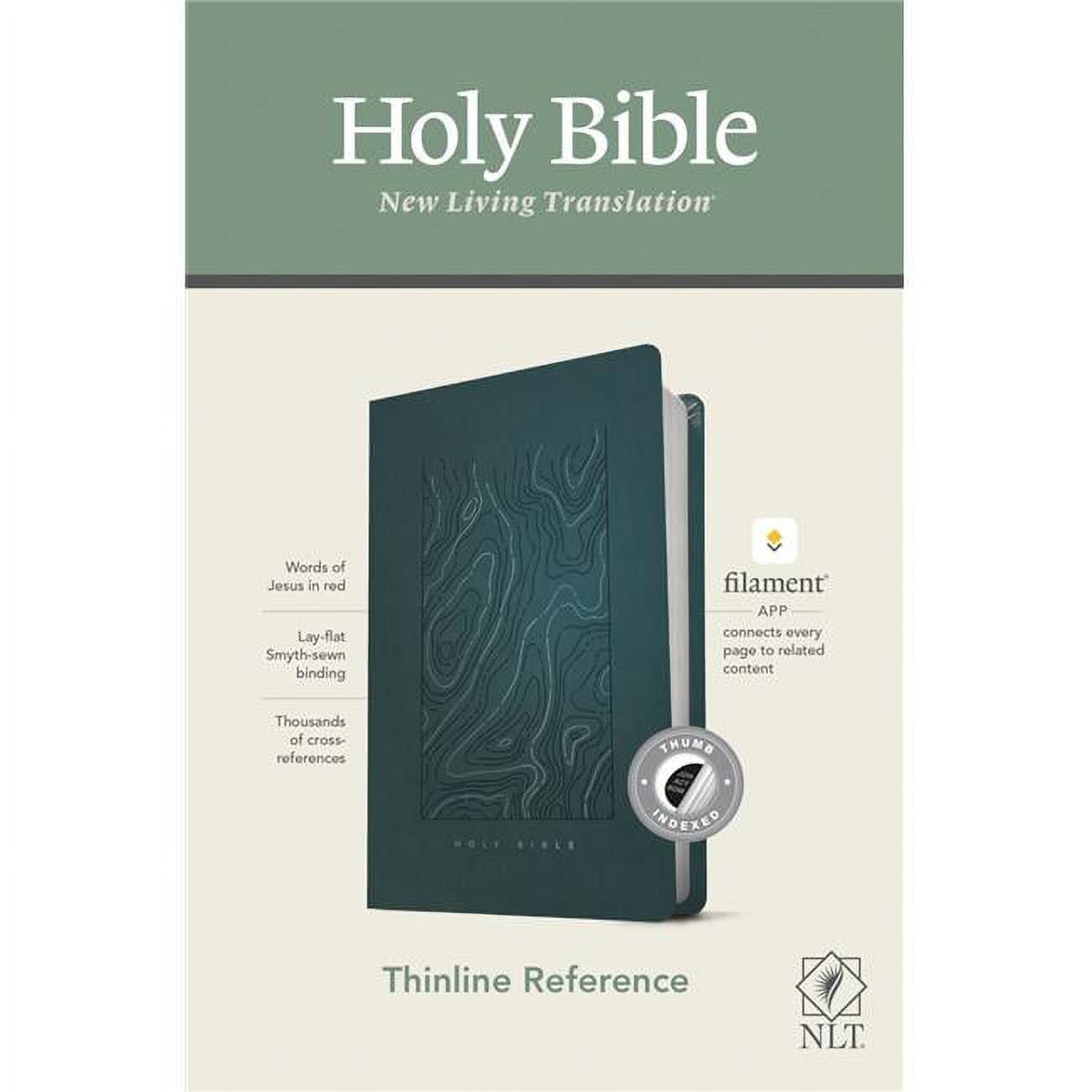 244549 NLT Thinline Reference Bible, Teal Blue LeatherLike Indexed