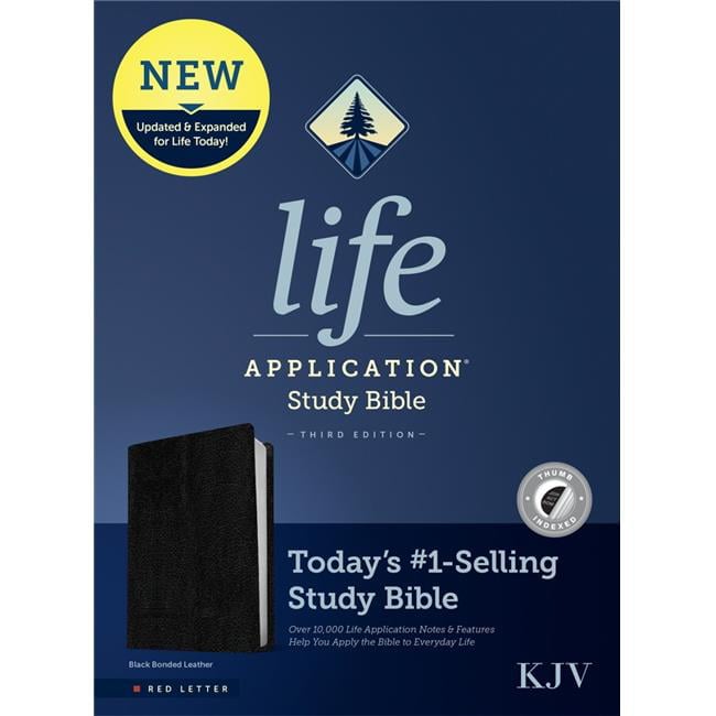 KJV Life Application Study Bonded Leather In RL Third Edition Bible, Black