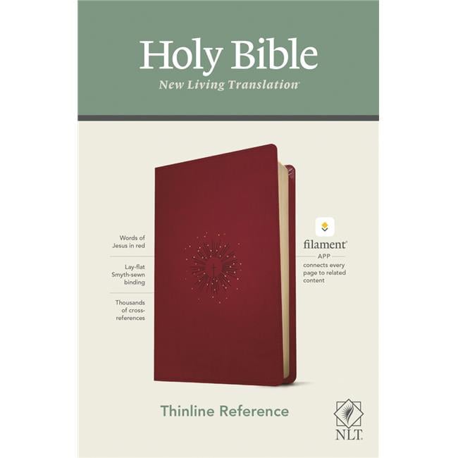 NLT Thinline Reference Bible, Berry LeatherLike