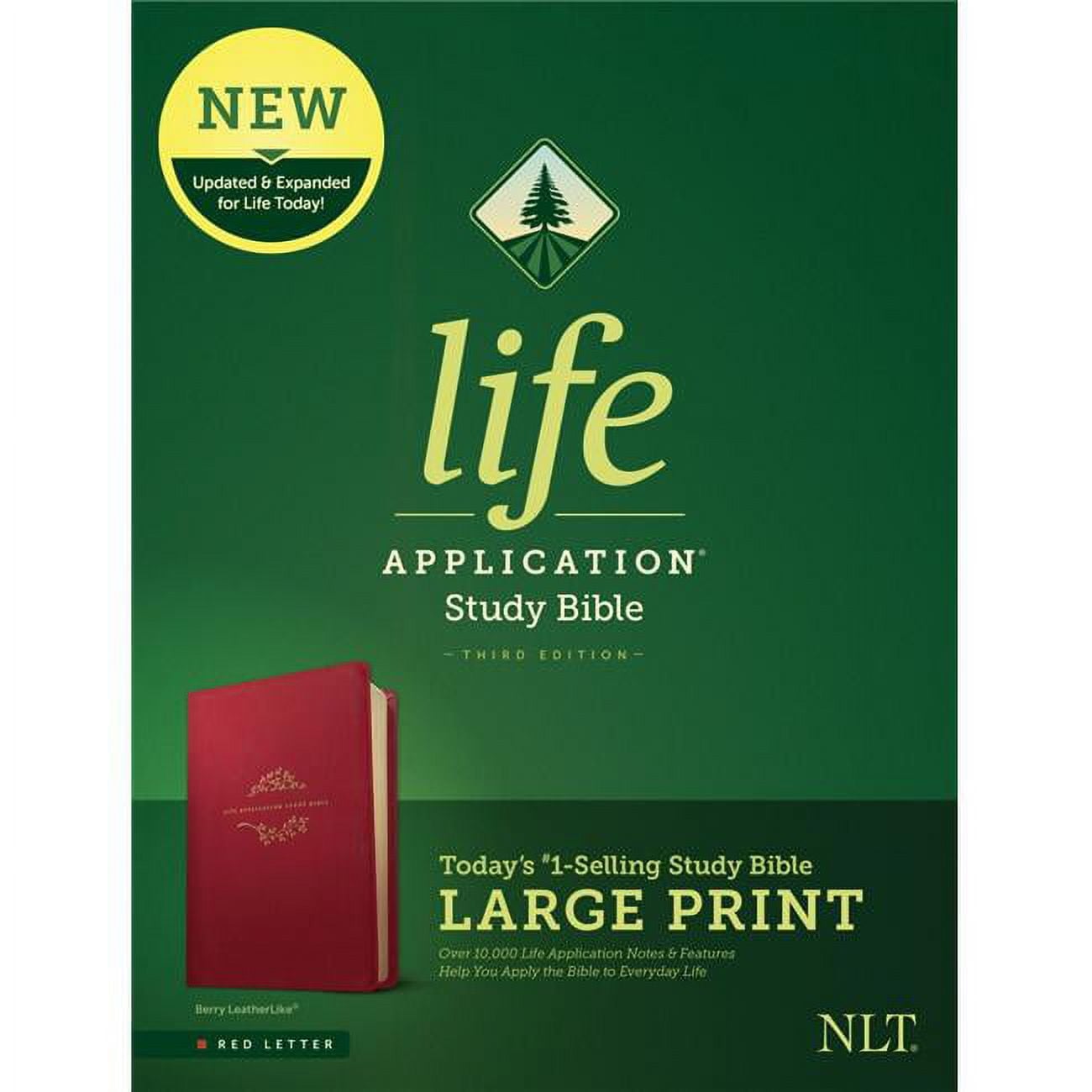 159664 NLT Life Application Study Bible, Berry LeatherLike