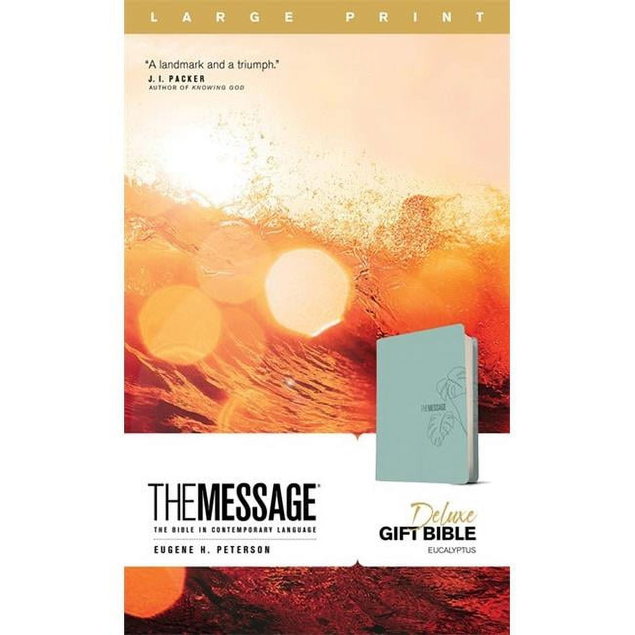 The Message Deluxe Gift Bible, Teal Leather-Look