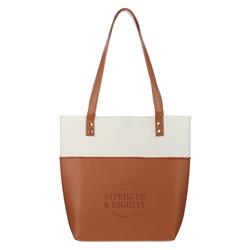 Strength & Dignity Fashion Totebag, Tan & Brown