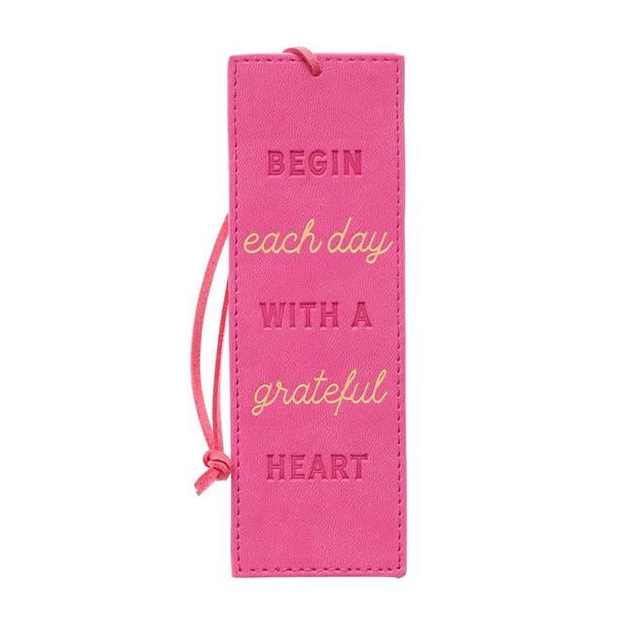 Picture of Christian Art Gifts 249947 Begin Each Day-LuxLeather Pagemarker & Bookmark&#44; Pink