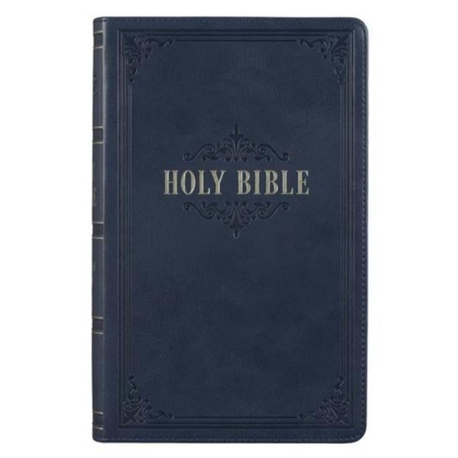 160812 KJV Giant Print Bible, Dark Blue Luxleather Indexed