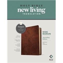 6.375 x 8.5 in. NLT Wide Margin Bible - Filament Enabled Edition - Dark Brown Palm Leather Like