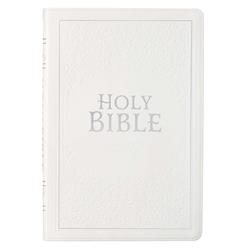 KJV Large Print Thinline Bible, White Faux Leather