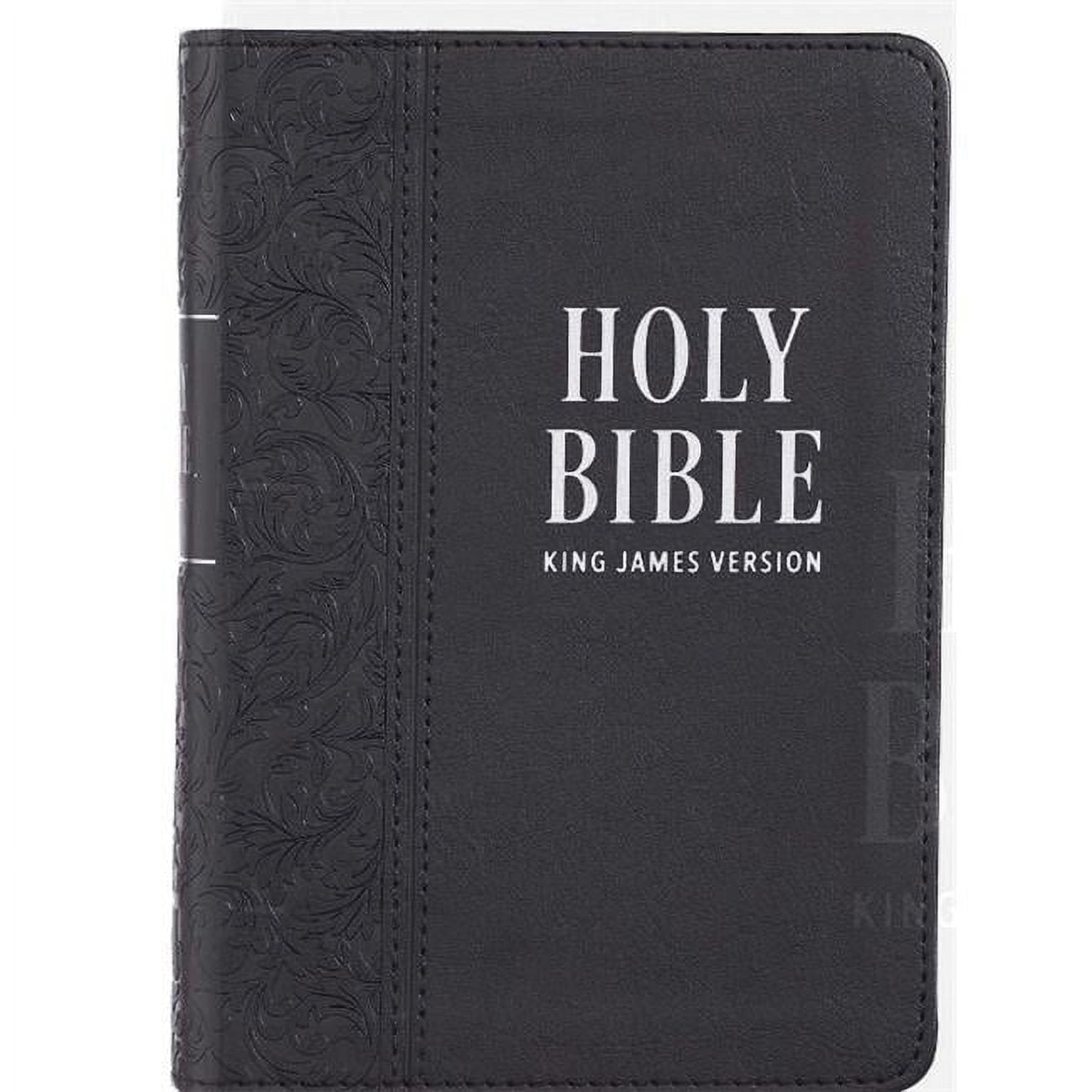KJV Compact & Large Print Bible, Black Luxleather