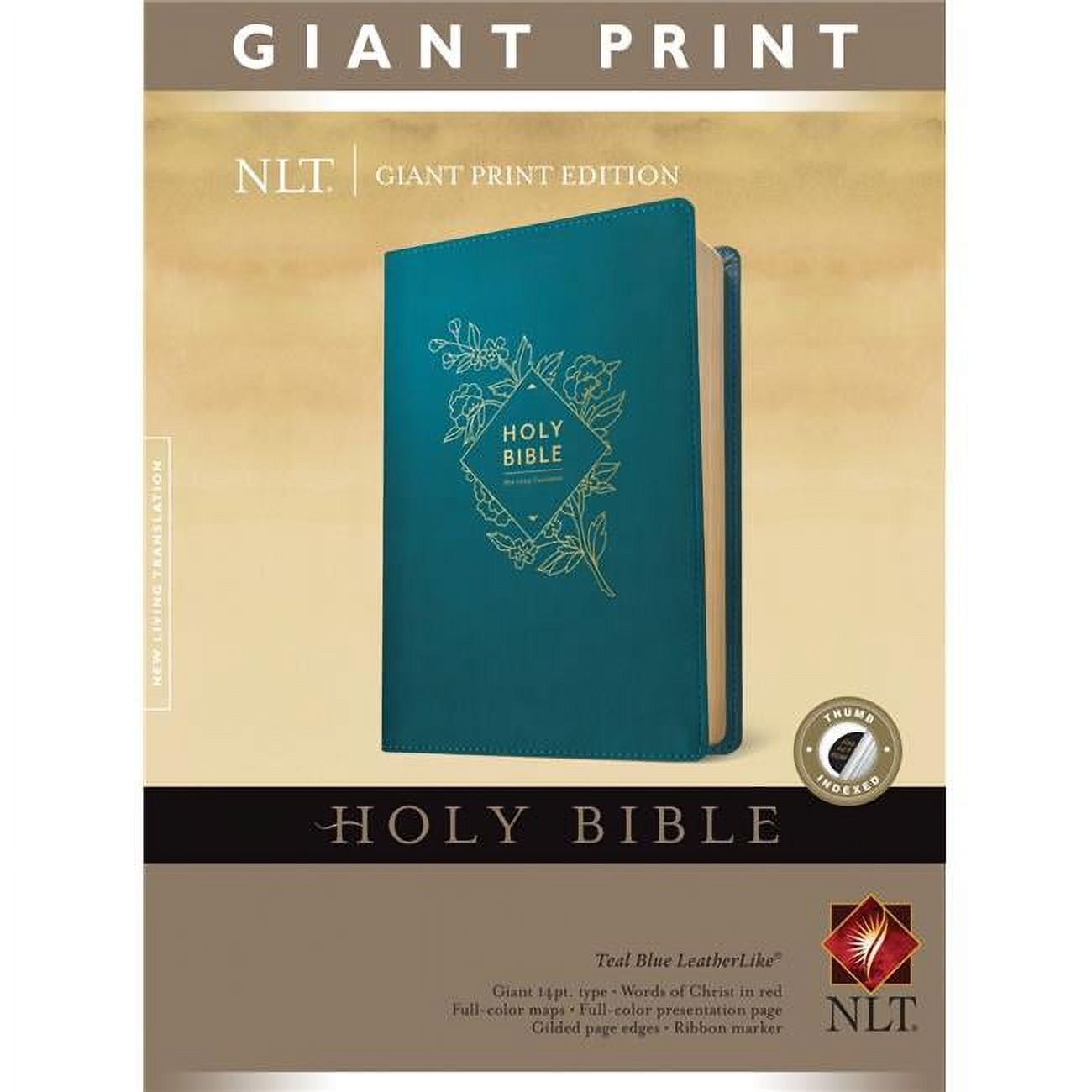 NLT Giant Print Bible, Teal Leatherlike Indexed