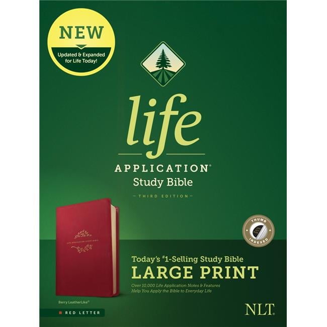 NLT Life Application Study Bible, Berry LeatherLike Indexed