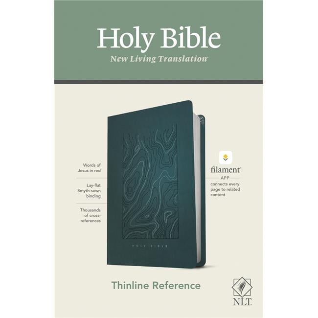 244553 NLT Thinline Reference Bible, Teal Blue LeatherLike