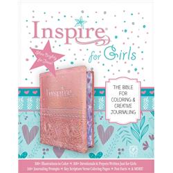 NLT Inspire Bible for Girls, Pink LeatherLike