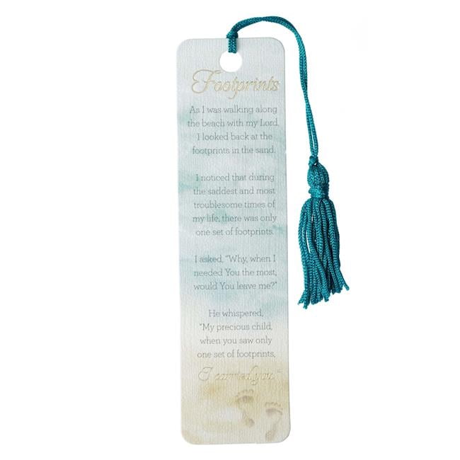 Picture of Christian Art Gifts 169578 Bookmark - Footprints with Tassel - Pack of 6