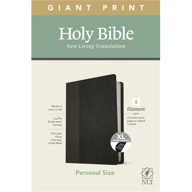NLT Personal Size Giant Print Bible, Black & Onyx LeatherLike Indexed