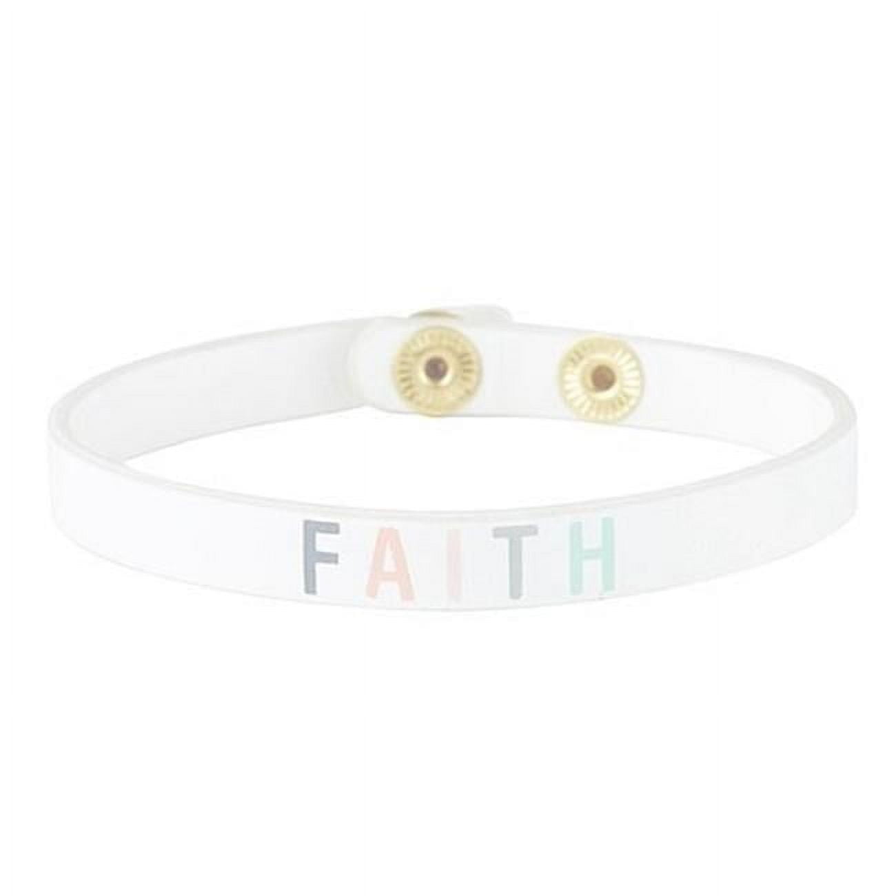 Picture of CB Gift 22438X Faith Bracelet - Simply Faith Leather with Adjustable Snaps