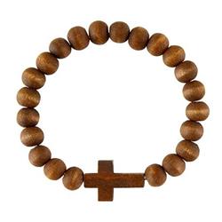 Picture of CB Gift 22443X 7.5 in. Wood Bead with Cross-Stretch Bracelet, Brown