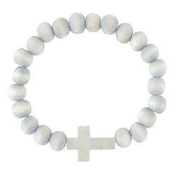 Picture of CB Gift 22444X 7.5 in. Bead with Cross-Stretch Bracelet, Grey