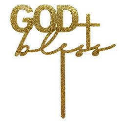 Picture of CB Gift 26582X 10 in. God Bless Gift Cake Topper