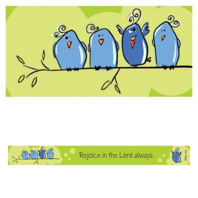 141123 7.5 x 0.75 in. Rejoice in the Lord Always Magnetic Strip - Pack of 6