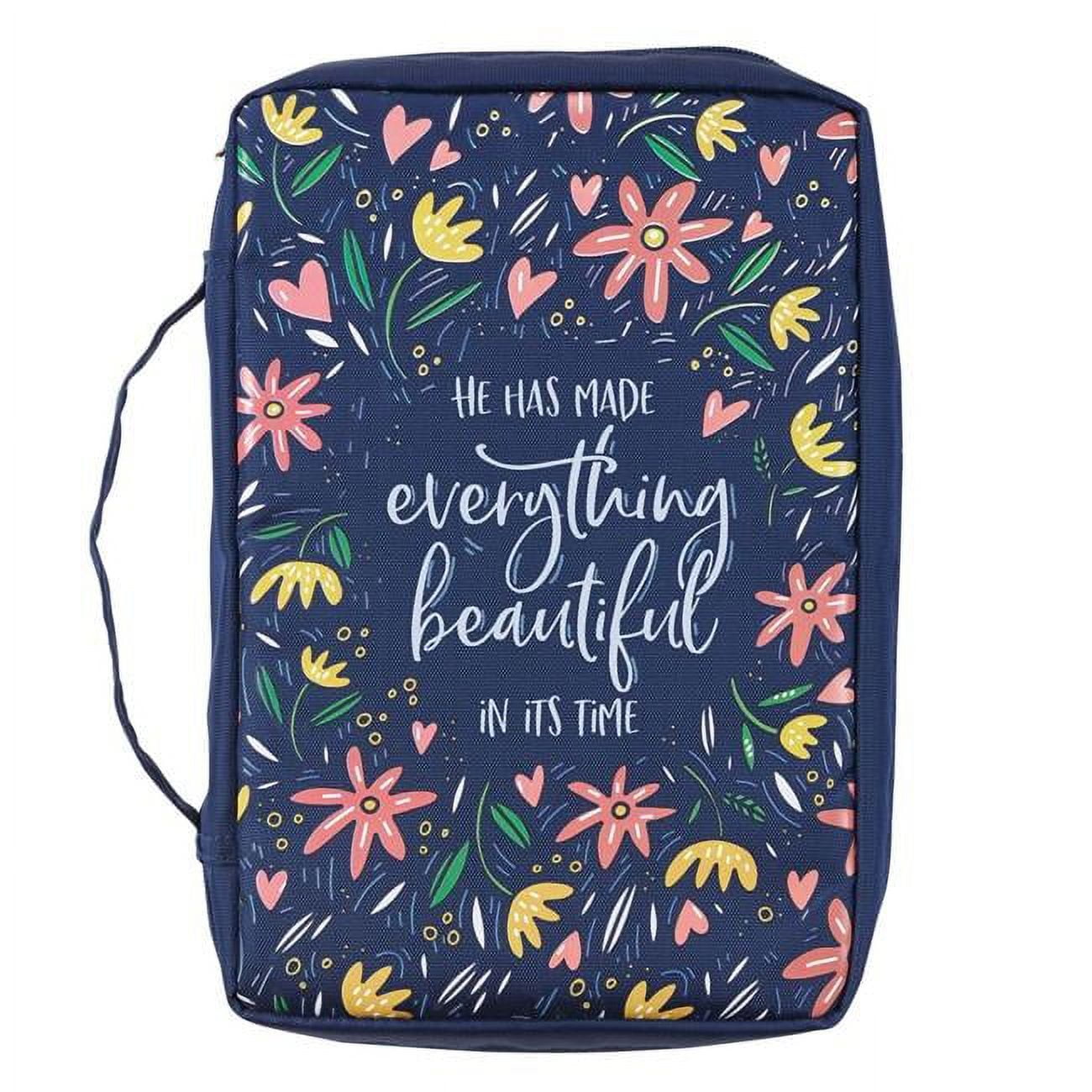 255450 Bible Cover - Everything Beautiful ECC 3-11, Navy - Large -  Christian Art Gifts