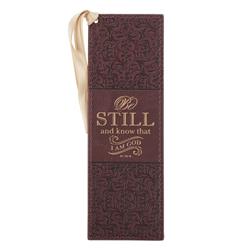 Picture of Christian Art Gifts 255505 Be Still & Know Psalm 46-10 Faux Leather Bookmark
